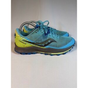 Saucony Peregrine 11 Women 8 Trail Running Shoes Blue Lime S10641-30
